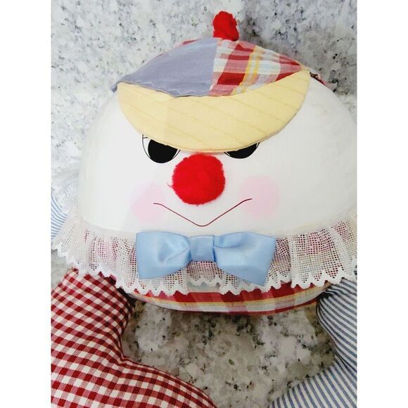 Humpty‎ Dumpty Nursery Rhyme Plush Large 24x23 Vintage 80's Stuffed Toy Heavy - Picture 3 of 11